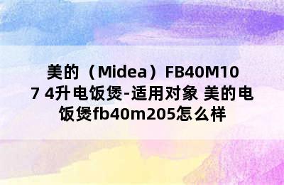 美的（Midea）FB40M107 4升电饭煲-适用对象 美的电饭煲fb40m205怎么样